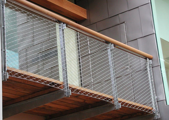 Flexible Inox stainless steel wire rope mesh webnet with ferrules grid 2.0 Mm Wire 50*50mm Hole