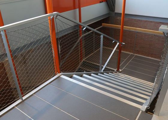 Anticorrosion Stairway Stainless Steel Rope Netting 50 X 50mm Hole
