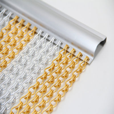 Aluminum 1.5mm Chain Link Fly Screen Curtains Standard Door 900 X 2100mm