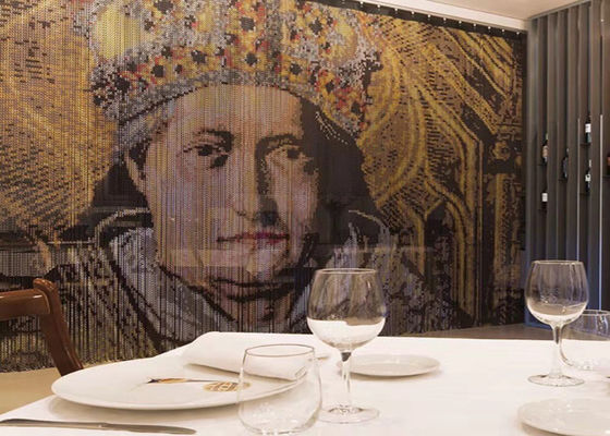 2 มิลลิเมตร อลูมิเนียม Chain Link ผ้าม่านในเงินทองแดงดํา