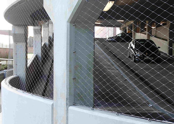 ความแข็งแรงสูง 3.0 มิลลิเมตร สายเคเบิลสแตนเลส Netting ด้วย 80 * 80 มิลลิเมตรหลุมสําหรับสถาปัตยกรรมสาย Mesh