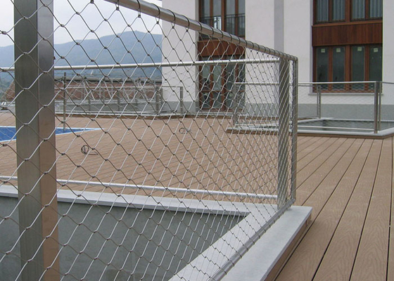 Patio Protection Net 1.2mm สแตนเลสลวดสลิงตาข่าย Sus 304 ป้องกันการกัดกร่อน