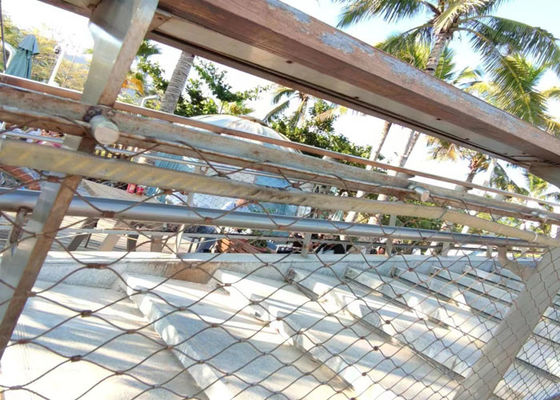 SS304 ลวดตาข่ายสแตนเลสแบบยืดหยุ่นลวดตาข่าย 2.0 มม. ลวด 50x50 มม. รู