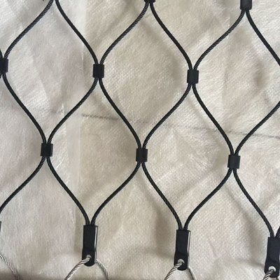 X-Type Infill Rope Mesh Balustrade Net Protective Black Oxide Wire Rope Mesh สายด้ายอ๊อกไซด์สีดํา สายด้ายอ๊อกไซด์สีดํา