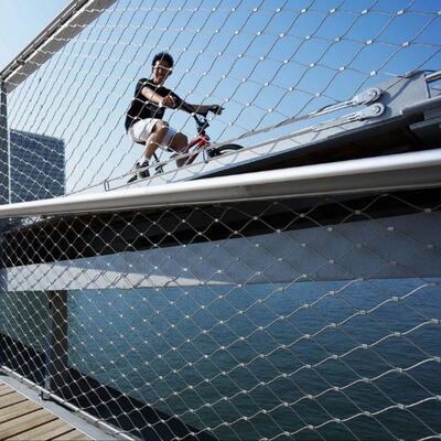 เครือเชือกป้องกันการตก สายเหล็กไร้ขัด เชือกเชือก X Tend Cable Mesh Balcony Stair Guard