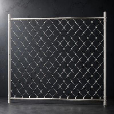 ราวกันตกแบบตาข่ายเชือกปลอก 80x80 มม. สำหรับบันได