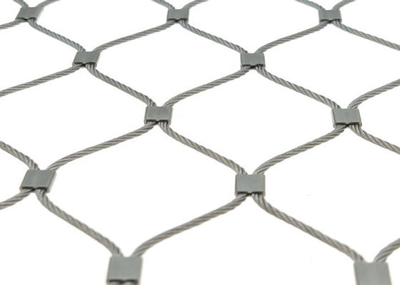 ตาข่ายลวดสลิงสแตนเลส Inox ยืดหยุ่นที่ผูกปม Ferruled