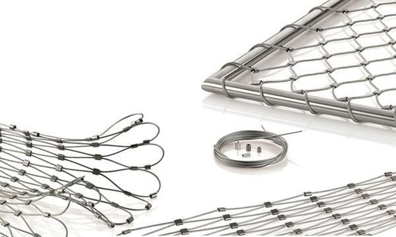 CE Sus 316 ลวดสลิงตาข่าย X มีแนวโน้มที่มีความยืดหยุ่น Stainless Steel